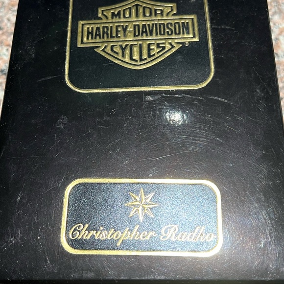 Harley-Davidson Christopher Radko Snowman Glass Ornament, cir 2000 - Picture 4 of 5